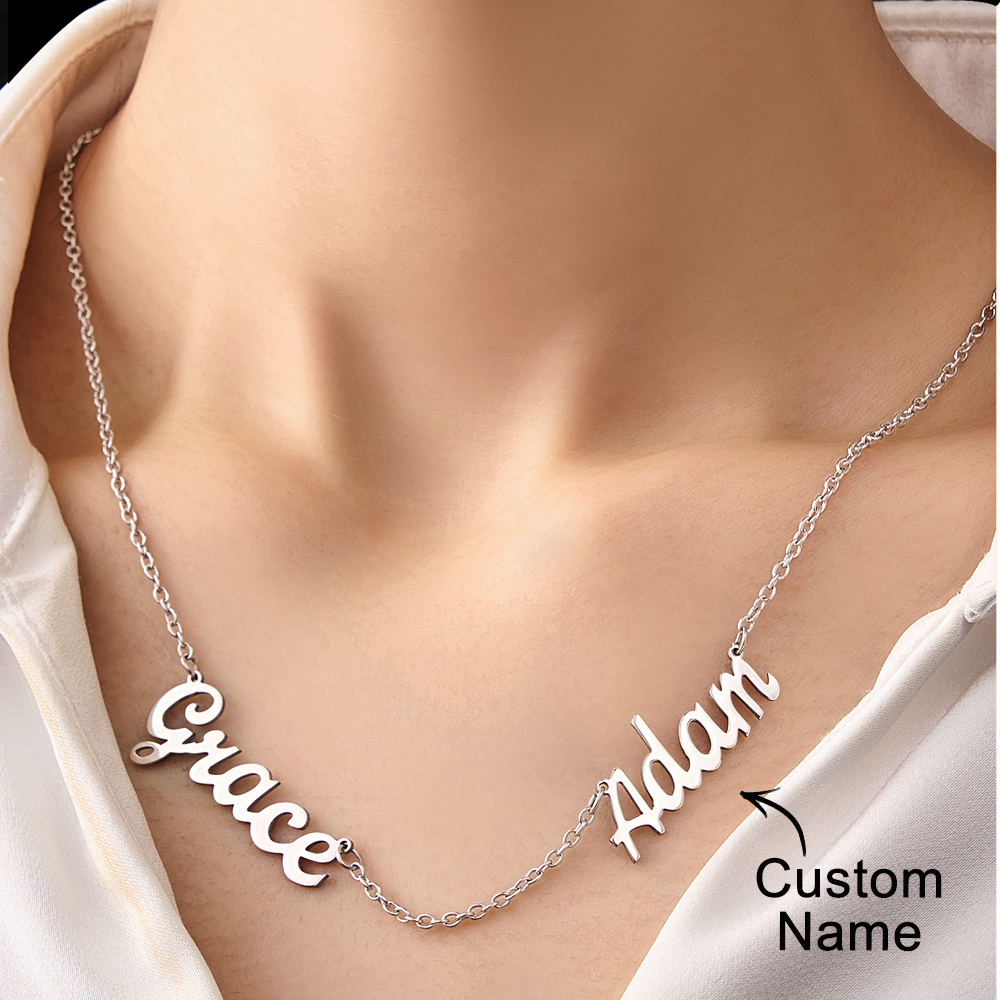 Custom Multi-Name Necklace, Personalized Nameplate Necklace for Family, Friends & Couples