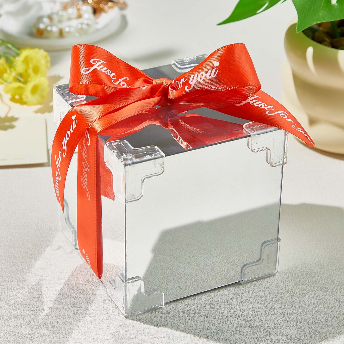 Custom Photo Tulip Flower Infinity Mirror Box Infinity Mirror Flower with Your Picture and Text