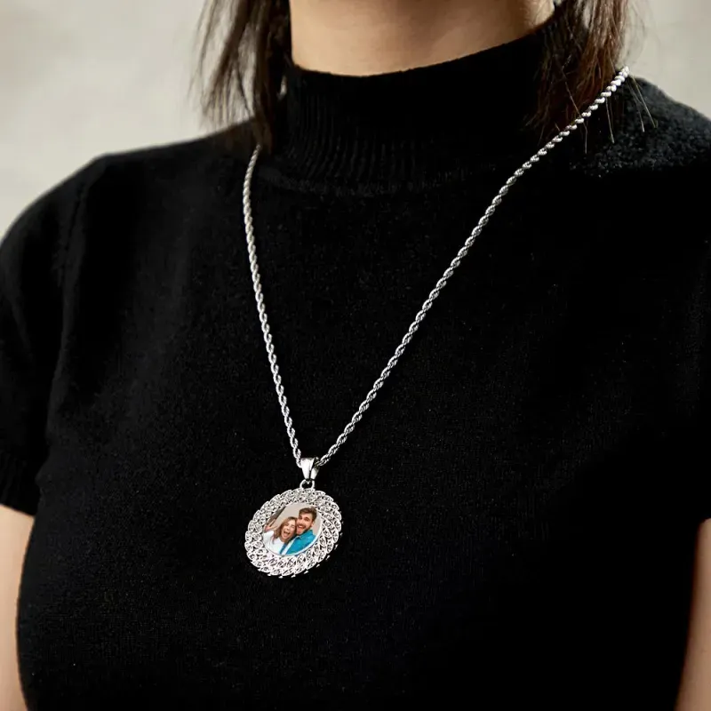 Custom Photo Sweater Chain Necklace Hip Hop Fashion Gifts