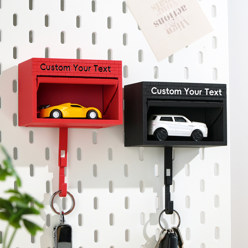 Mini Garage Key Holder for 1:64 Scale Cars Wall Mount Display Gift for Car Lovers