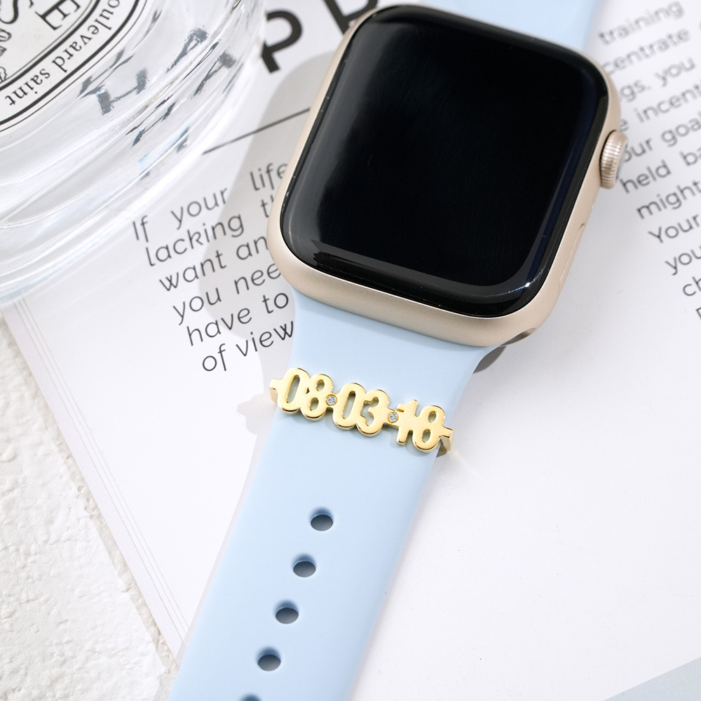 Personalized Watch Strap Charm, Custom Date Watch Jewelry