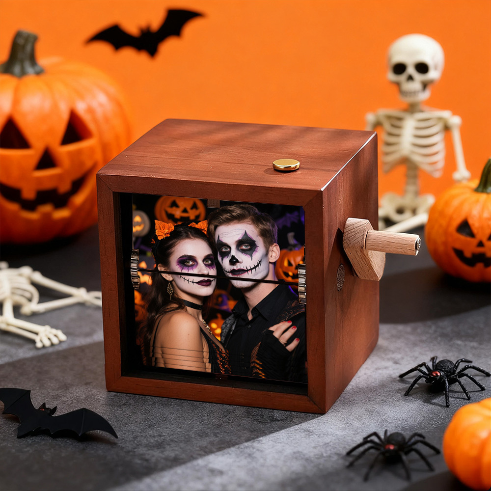 Custom Photo Flipbook Frame Animation Machine Mechanical Rainbow Hand Cranked Photo Album with Light Halloween Gift - soufeelus