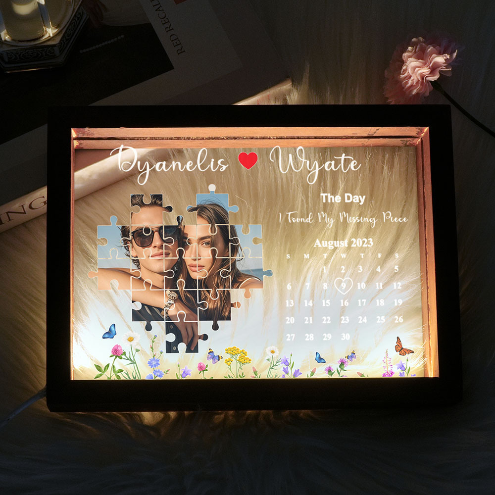 The Day I Found My Missing Piece Night Light Frame Personalized Gift