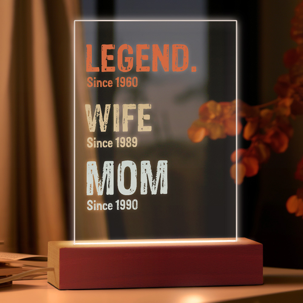 Custom Text Legend Wife Mom Timeline Night Light