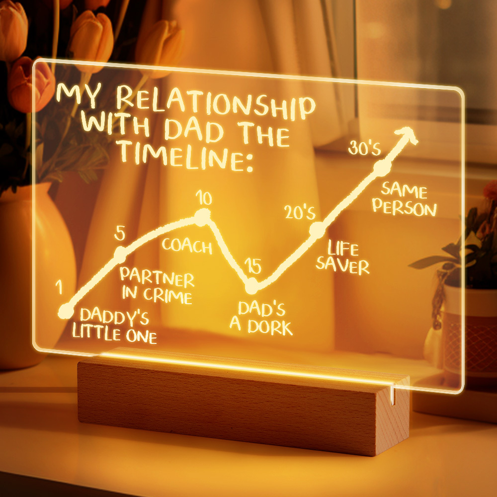 Customi Dad & Me Friendship Timeline Night Light
