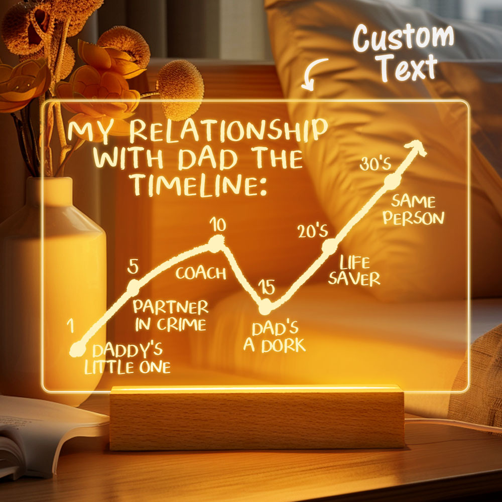 Customi Dad & Me Friendship Timeline Night Light