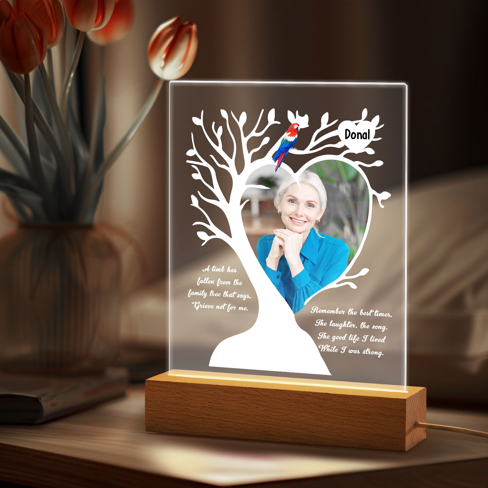 Custom Name & Photo Family Tree Mother's Day Night Light, Mother's Day Gift
