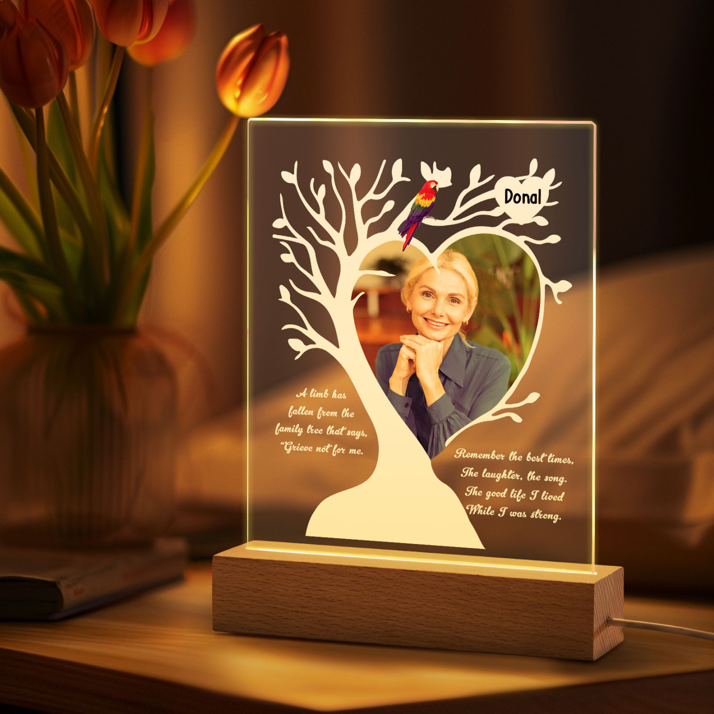Custom Name & Photo Family Tree Mother's Day Night Light, Mother's Day Gift