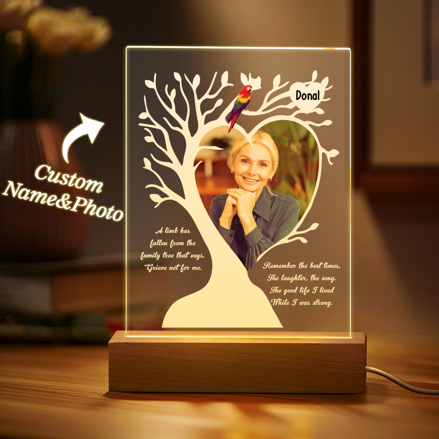 Custom Name & Photo Family Tree Mother's Day Night Light, Mother's Day Gift