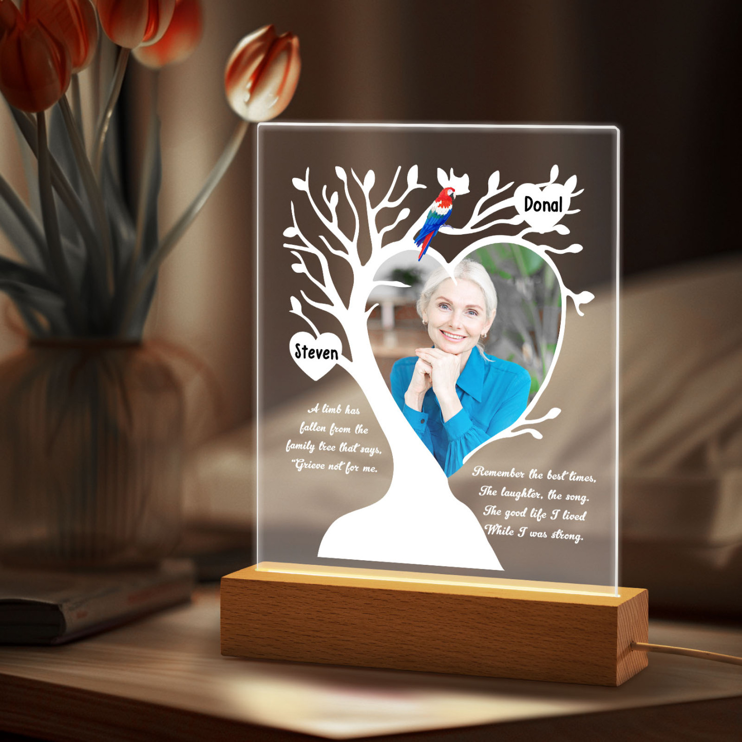 Custom Name & Photo Family Tree Mother's Day Night Light, Mother's Day Gift