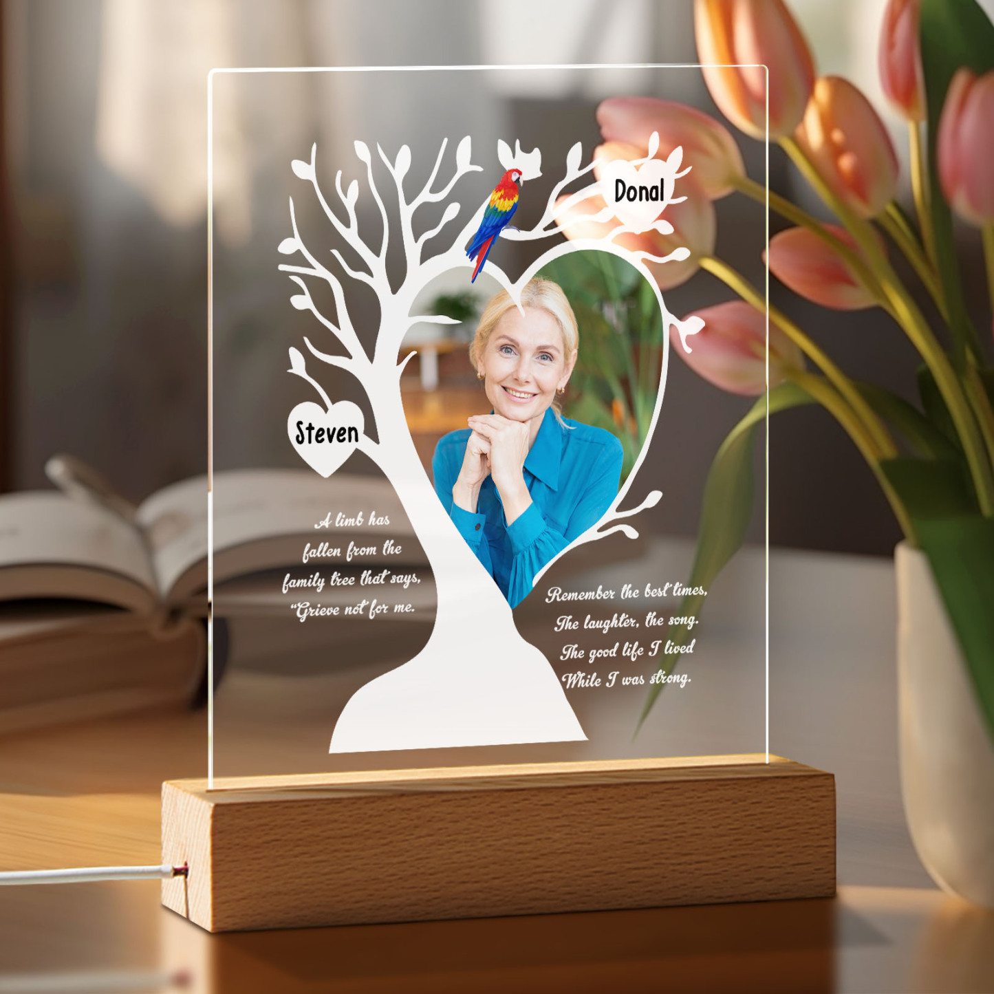 Custom Name & Photo Family Tree Mother's Day Night Light, Mother's Day Gift