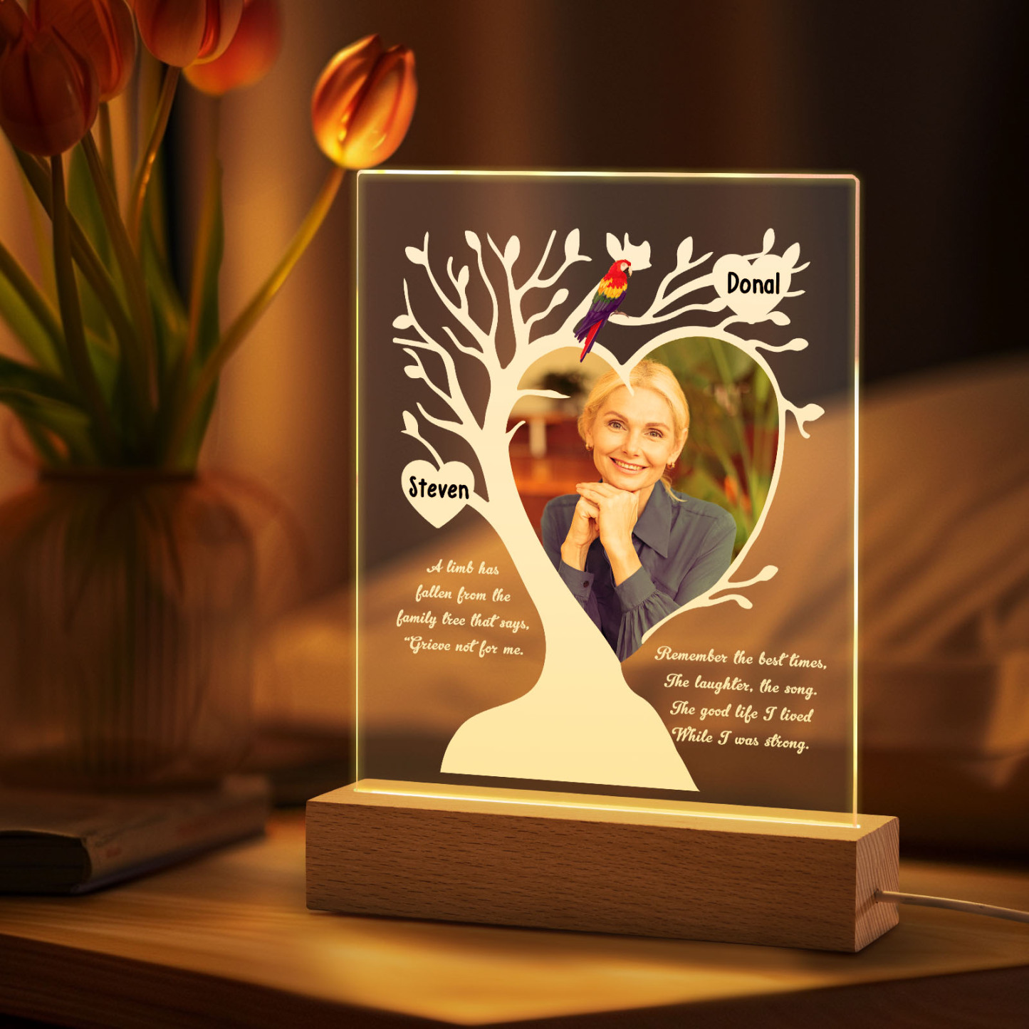 Custom Name & Photo Family Tree Mother's Day Night Light, Mother's Day Gift