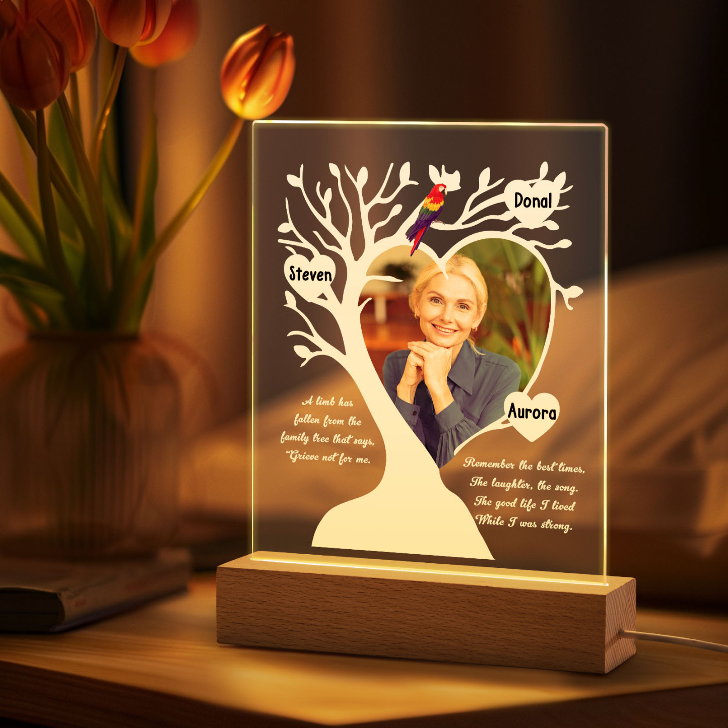 Custom Name & Photo Family Tree Mother's Day Night Light, Mother's Day Gift