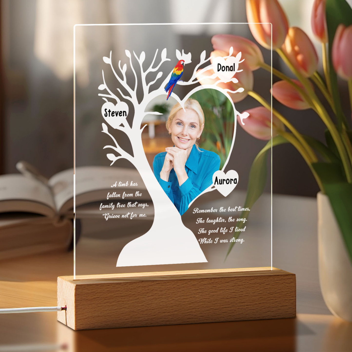 Custom Name & Photo Family Tree Mother's Day Night Light, Mother's Day Gift