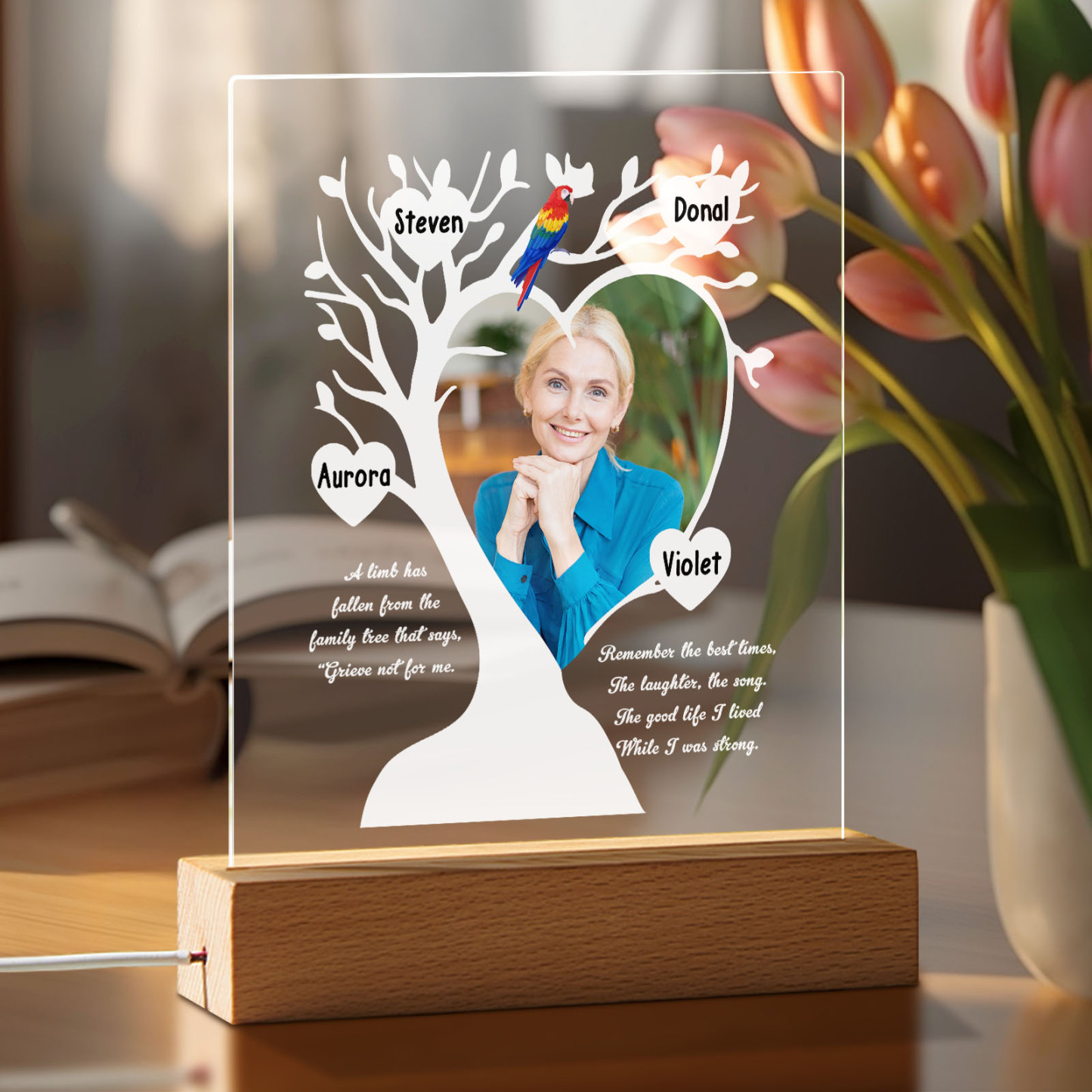Custom Name & Photo Family Tree Mother's Day Night Light, Mother's Day Gift