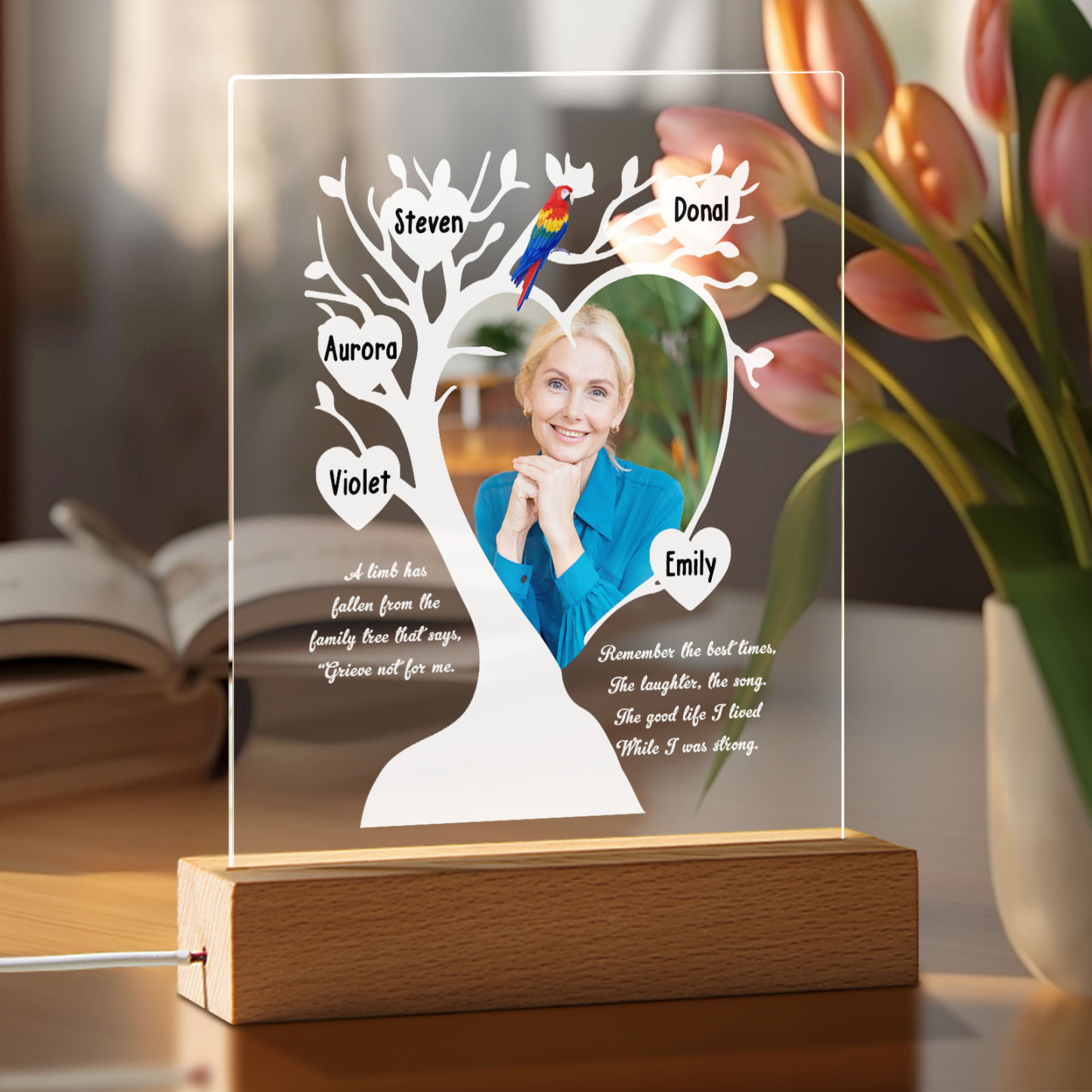 Custom Name & Photo Family Tree Mother's Day Night Light, Mother's Day Gift