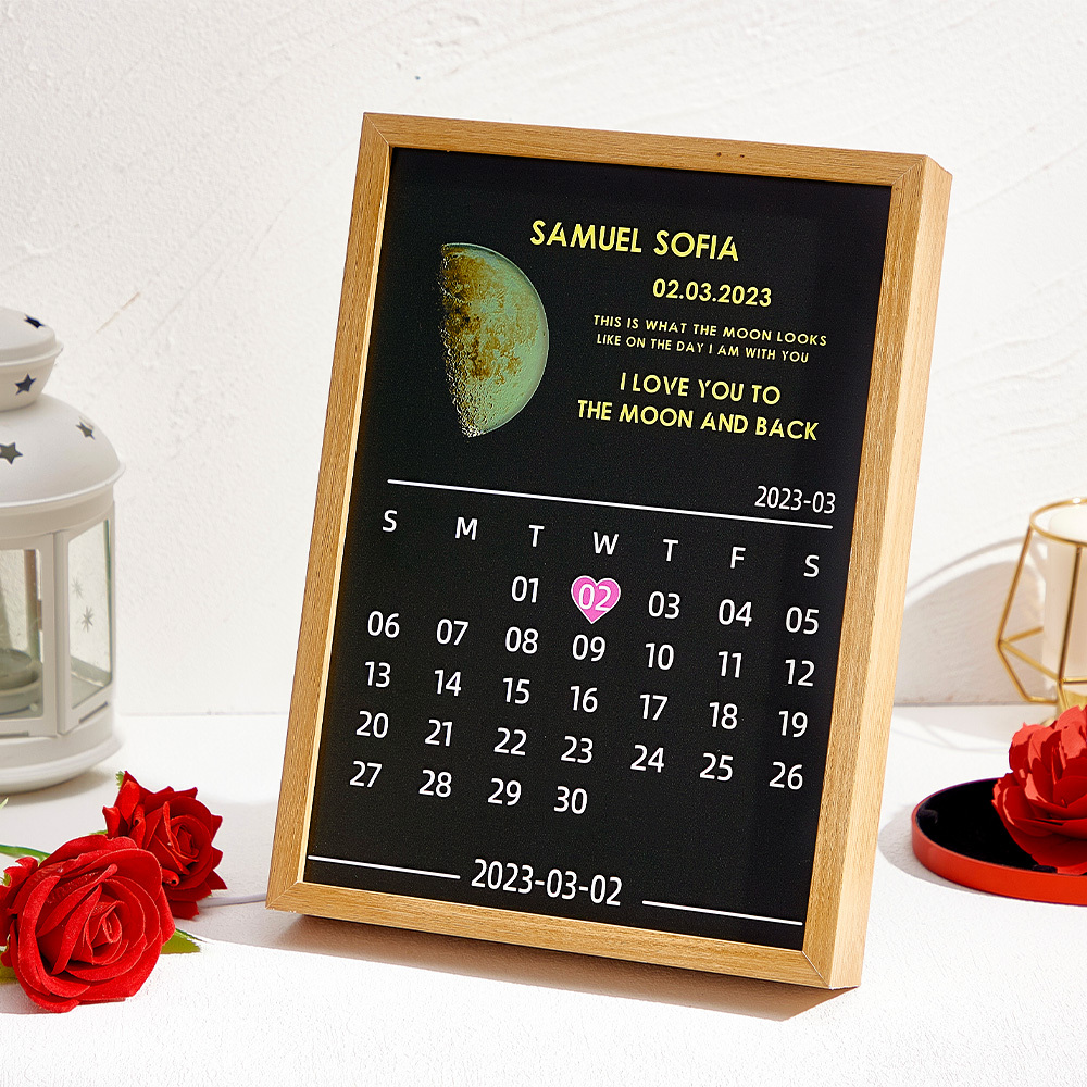 Personalized Lunar Phase Calendar Lamp