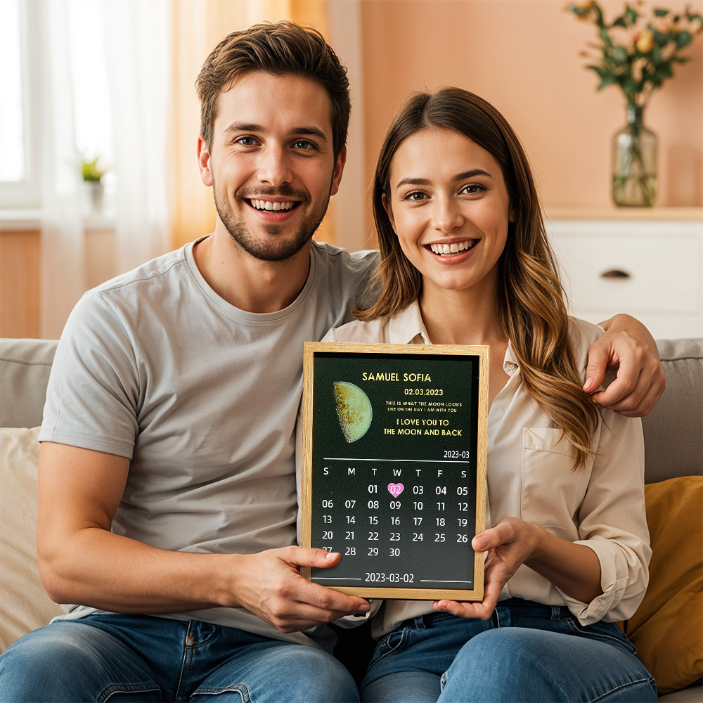 Personalized Lunar Phase Calendar Lamp