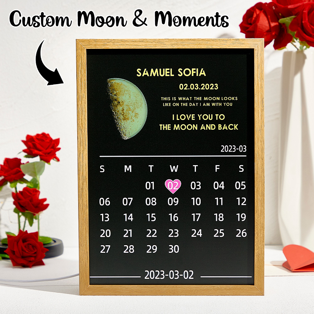 Personalized Lunar Phase Calendar Lamp
