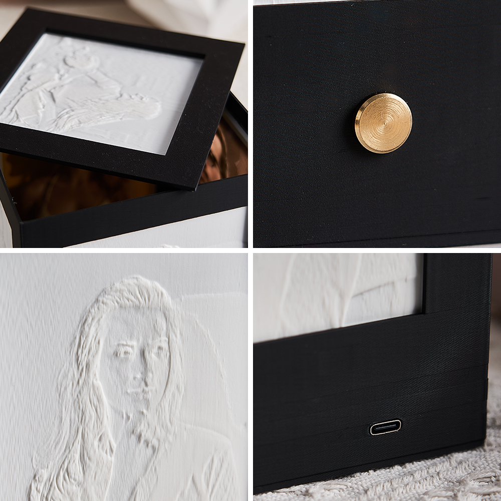 Custom 3d printed lithophane photo lamp