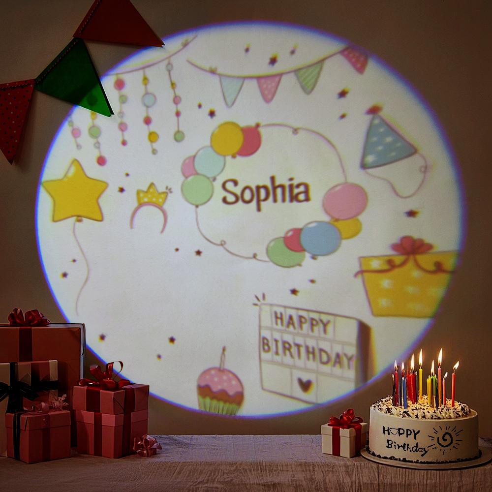 Custom Name Birthday Projector Light, Custom Name Night Light for Celebrations