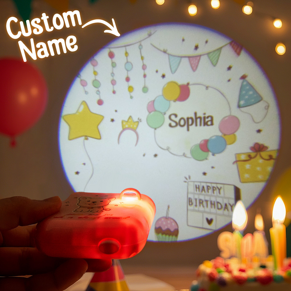 Custom Name Birthday Projector Light, Custom Name Night Light for Celebrations
