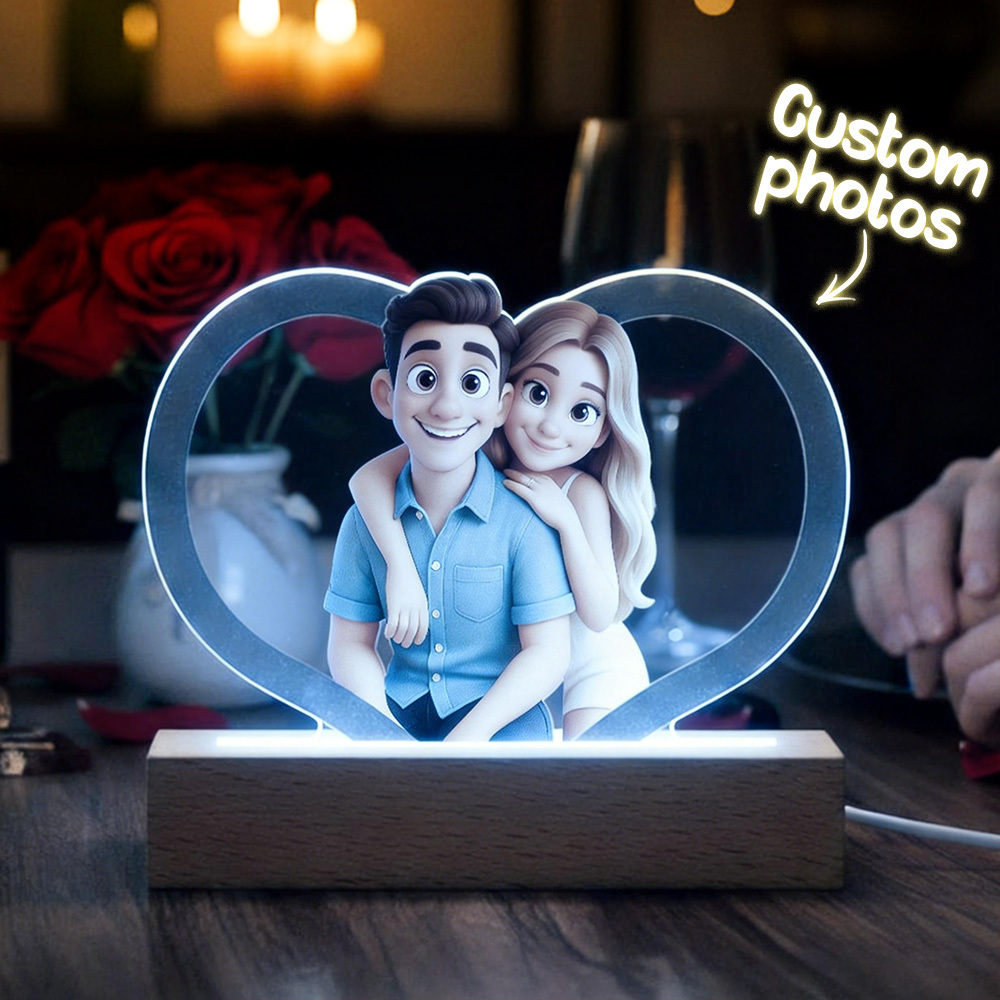 Custom Photo Lamp Personalized Acrylic Night Light Gift for Him and Her