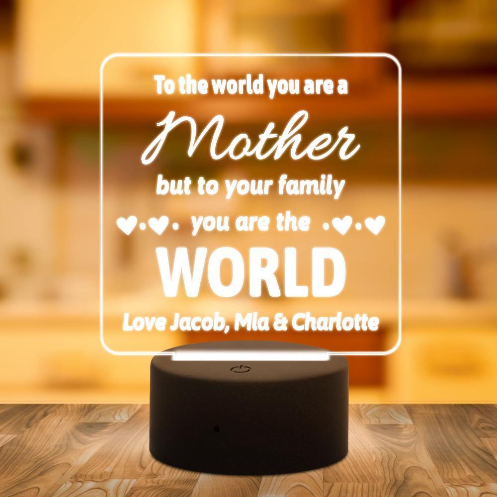 Custom 3D Night Light Acrylic Mother's Day Gifts