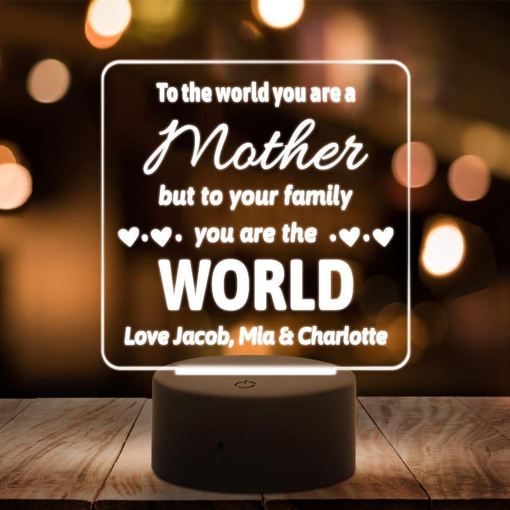 Custom 3D Night Light Acrylic Mother's Day Gifts