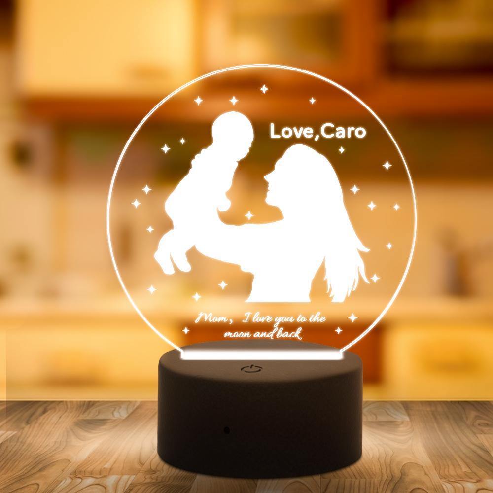 Custom 3D Night Light Acrylic Mother's Day Gifts