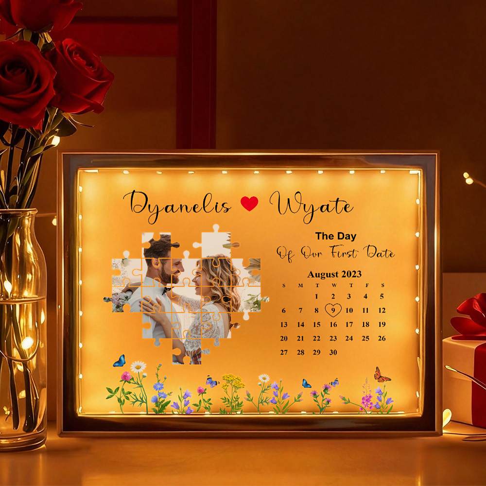 Personalized The Day I Found My Missing Piece Mirror Light Gift