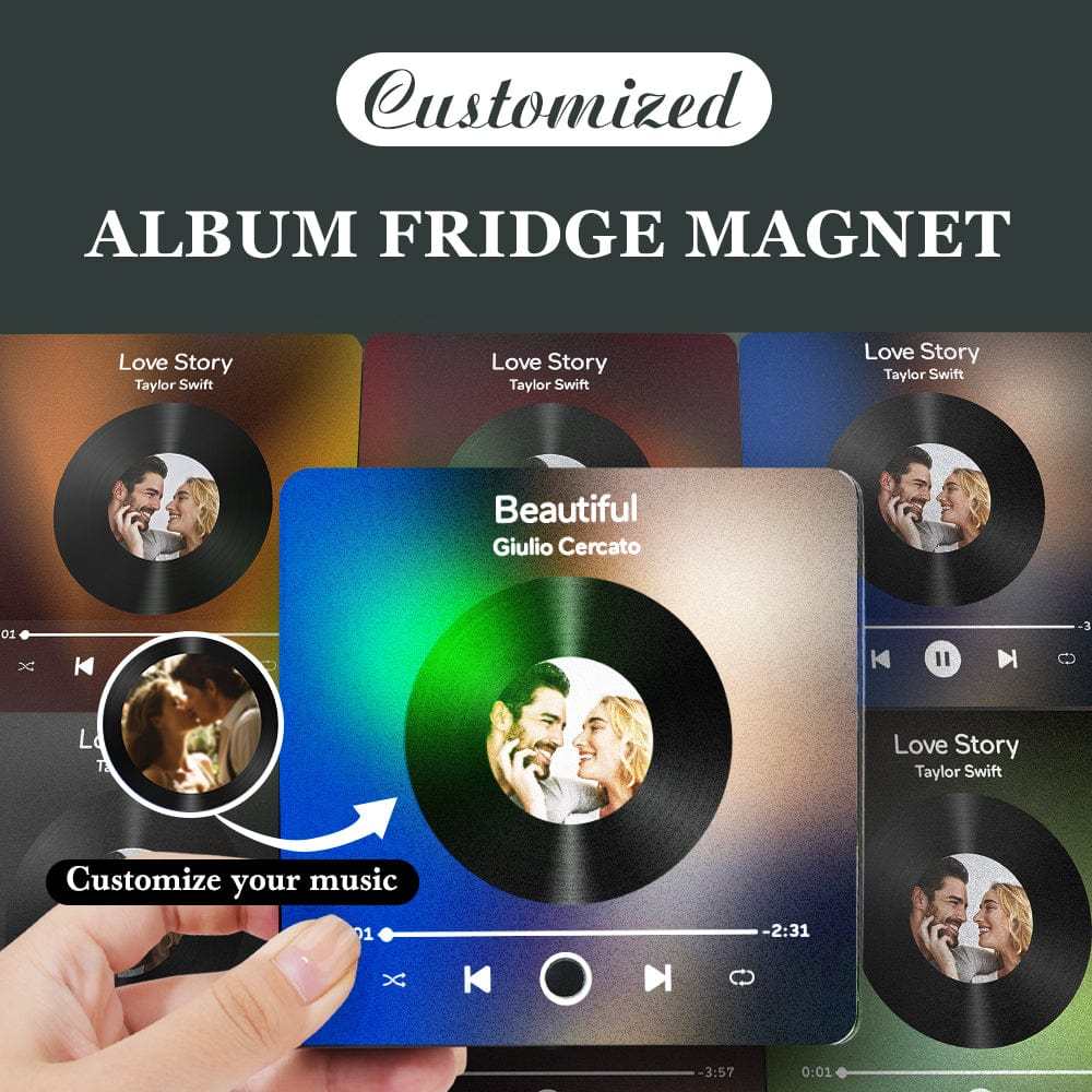 Personalized Photo Album Fridge Magnet Music Wall Photo Sticker Music Movement That Can Be Played Without Cell Phone Music Fridge Magnet Pro Can Play Songs