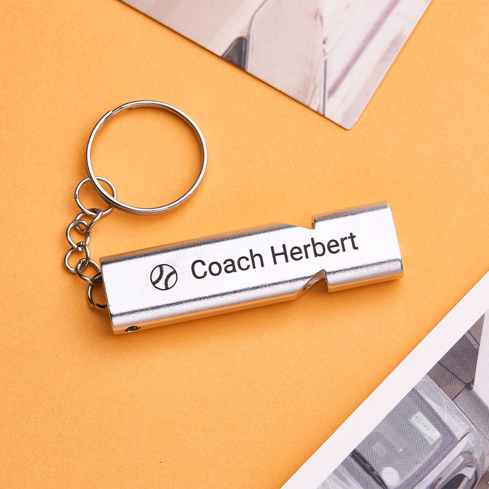 Custom Whistle Keychain Coach Whistle Personalized Gift for Coaches, Teachers & Sports Lover