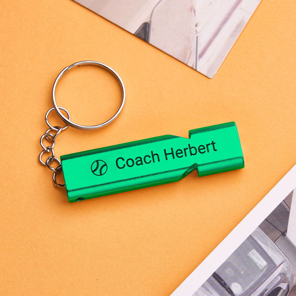 Custom Whistle Keychain Coach Whistle Personalized Gift for Coaches, Teachers & Sports Lover