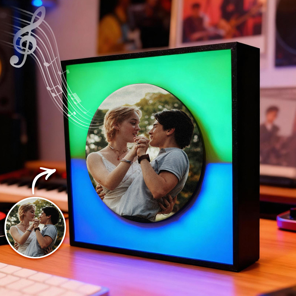 Custom NFC Vinyl Record Decoration Personalized Photo & Song Night Light Unique Gift for Couples