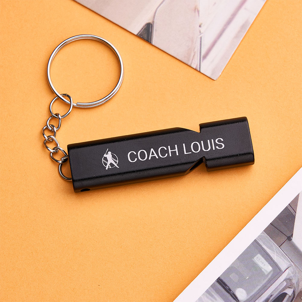 Custom Whistle Keychain Coach Whistle Personalized Gift for Coaches, Teachers & Sports Lover