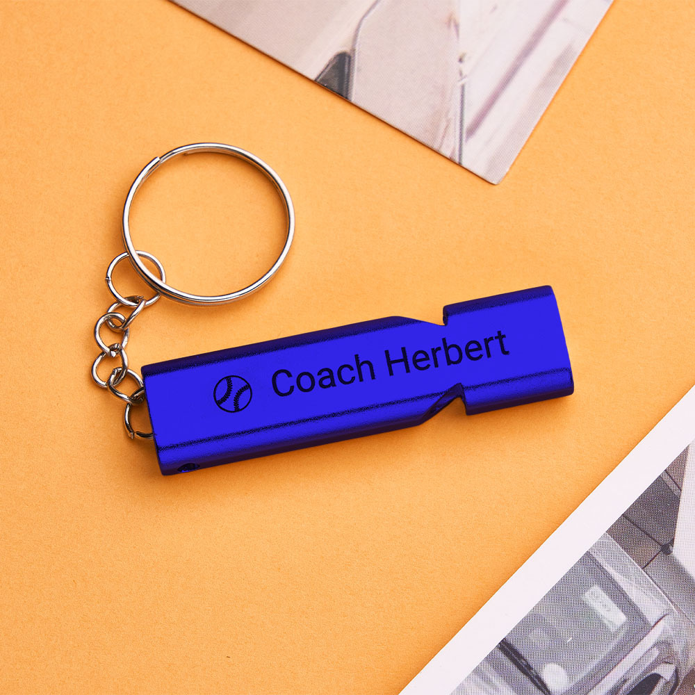 Custom Whistle Keychain Coach Whistle Personalized Gift for Coaches, Teachers & Sports Lover