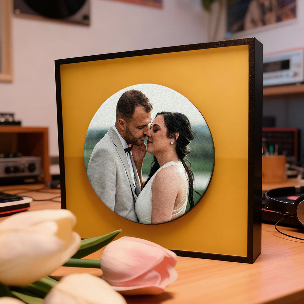 Custom NFC Vinyl Record Decoration Personalized Photo & Song Night Light Unique Gift for Couples