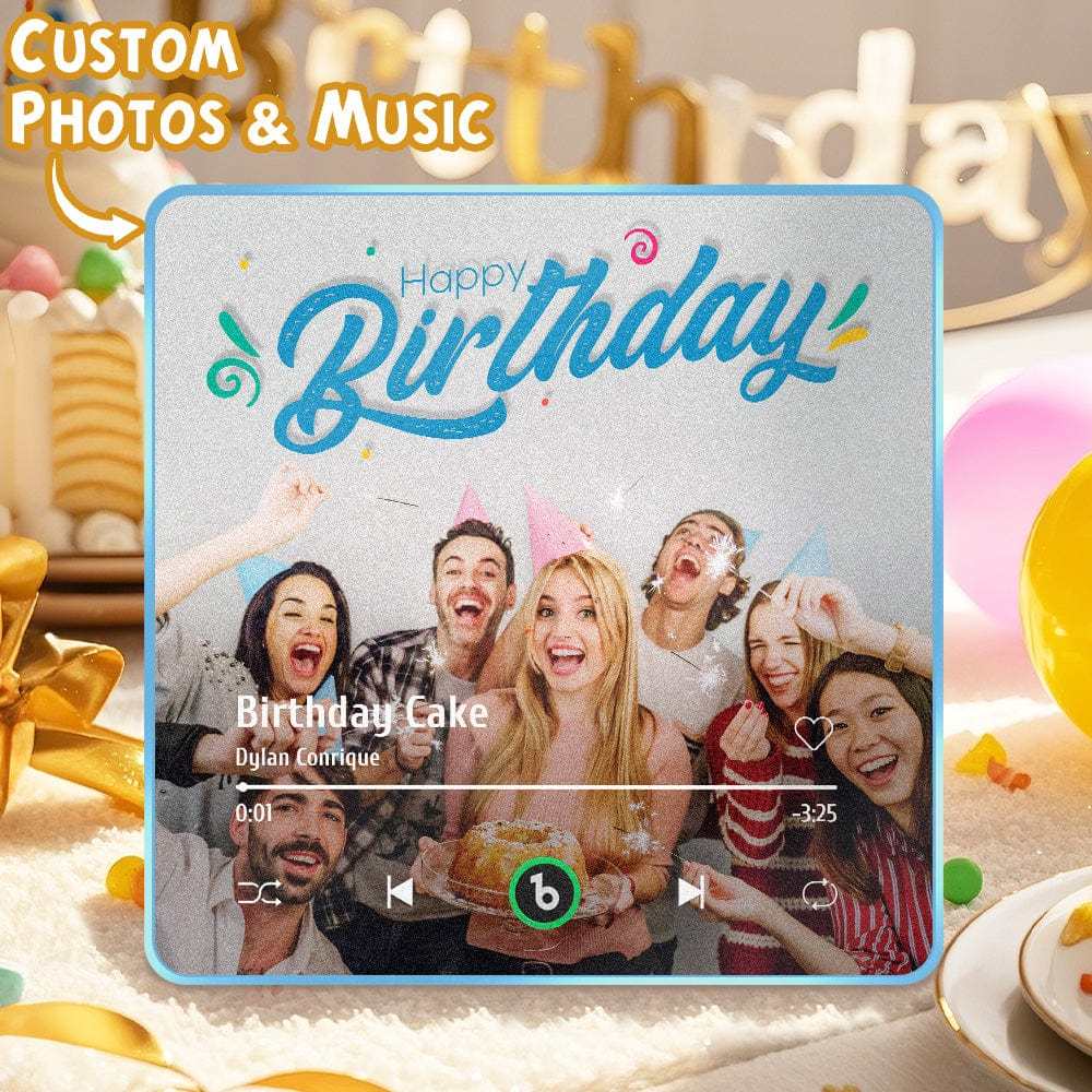 Custom Music Fridge Magnet New 4.0 Upgrade Colorful Frame Album Fridge Magnet Music Wall Photo Sticker Music Movement That Can Be Played Birthday Gift for Party