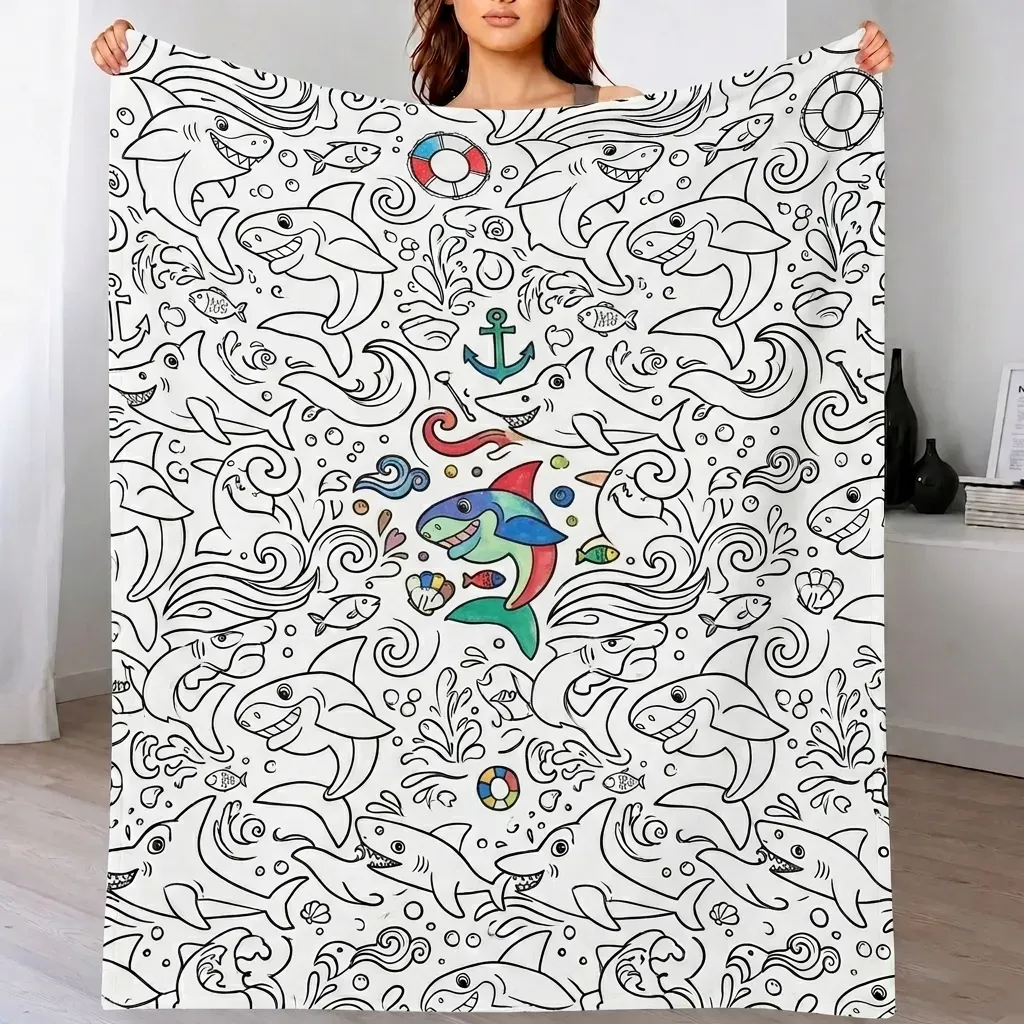 DIY Drawing Blanket Doodle Your Own Blankets, Customizable Washable Paint & Play Blankets for Adults - CustWit