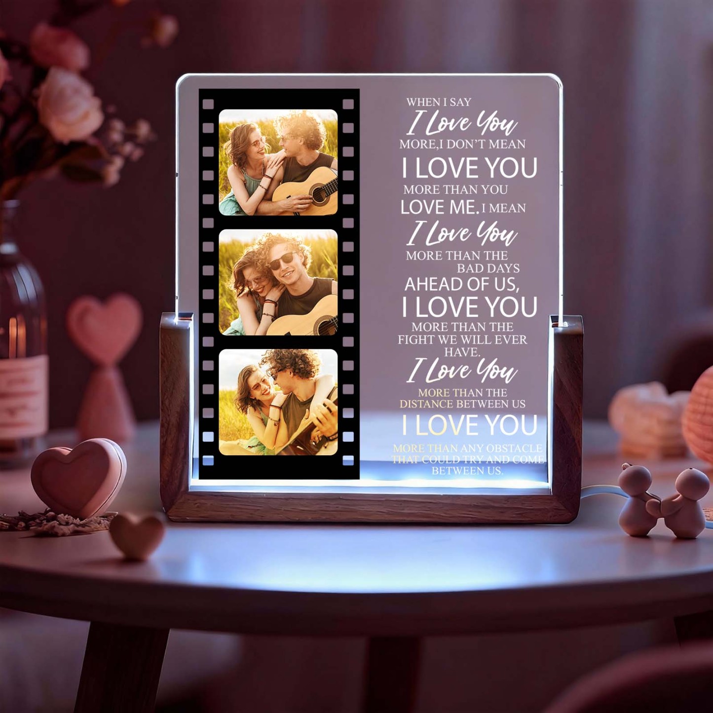 Valentine's Gifts Personalized Photos Acrylic Led Night Light Gift for Anniversary - CustWit