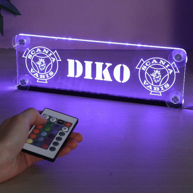 LED name plate for truck with suction cup and with your desired design