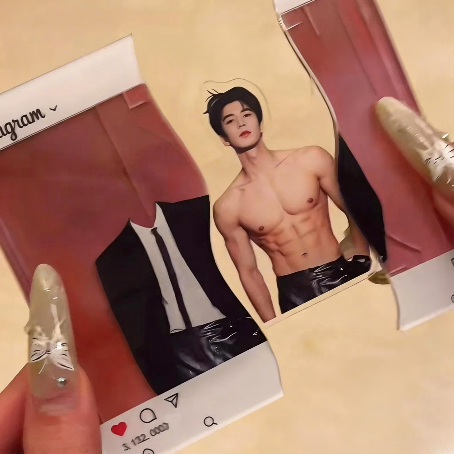 Custom Photo Pull-out Acrylic Photo Keychain Photo Bag Chain Gift For Fans