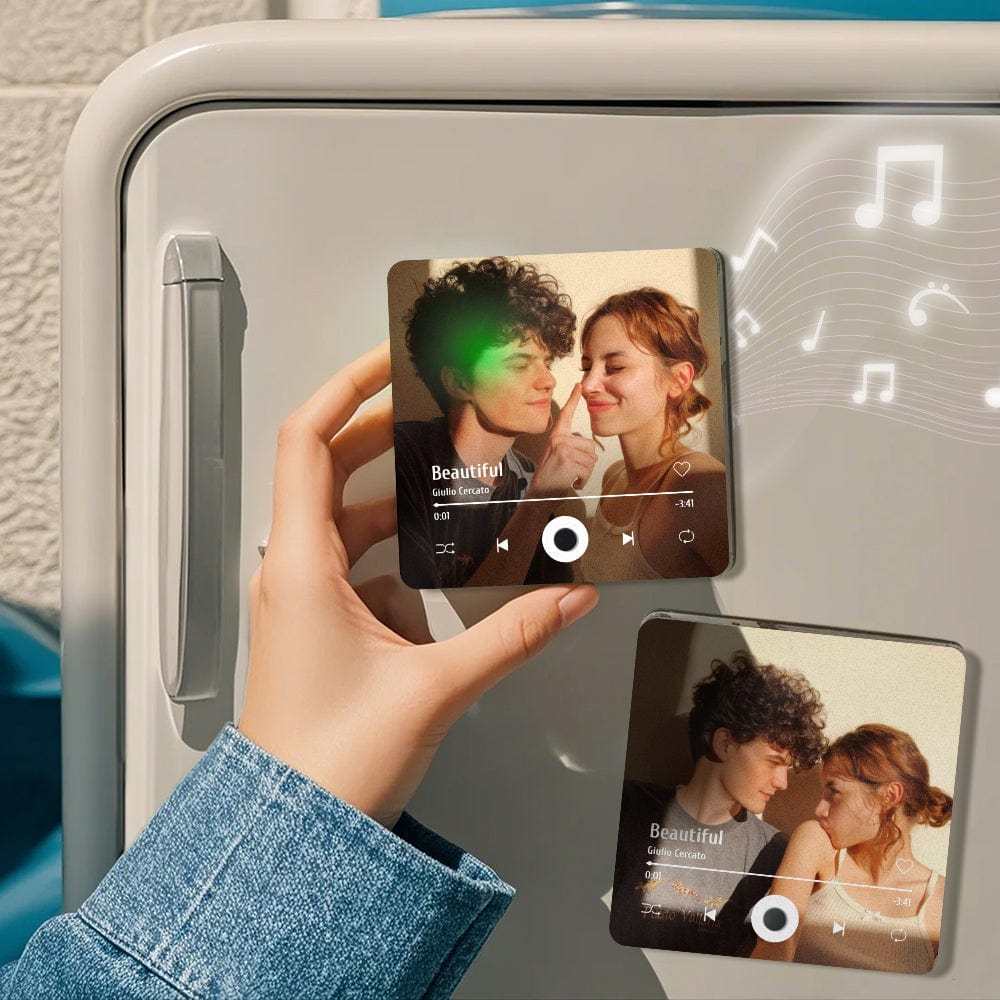 Customized Album Fridge Magnet Personalized Music Magnet with Adjustable Volume and Song Playback