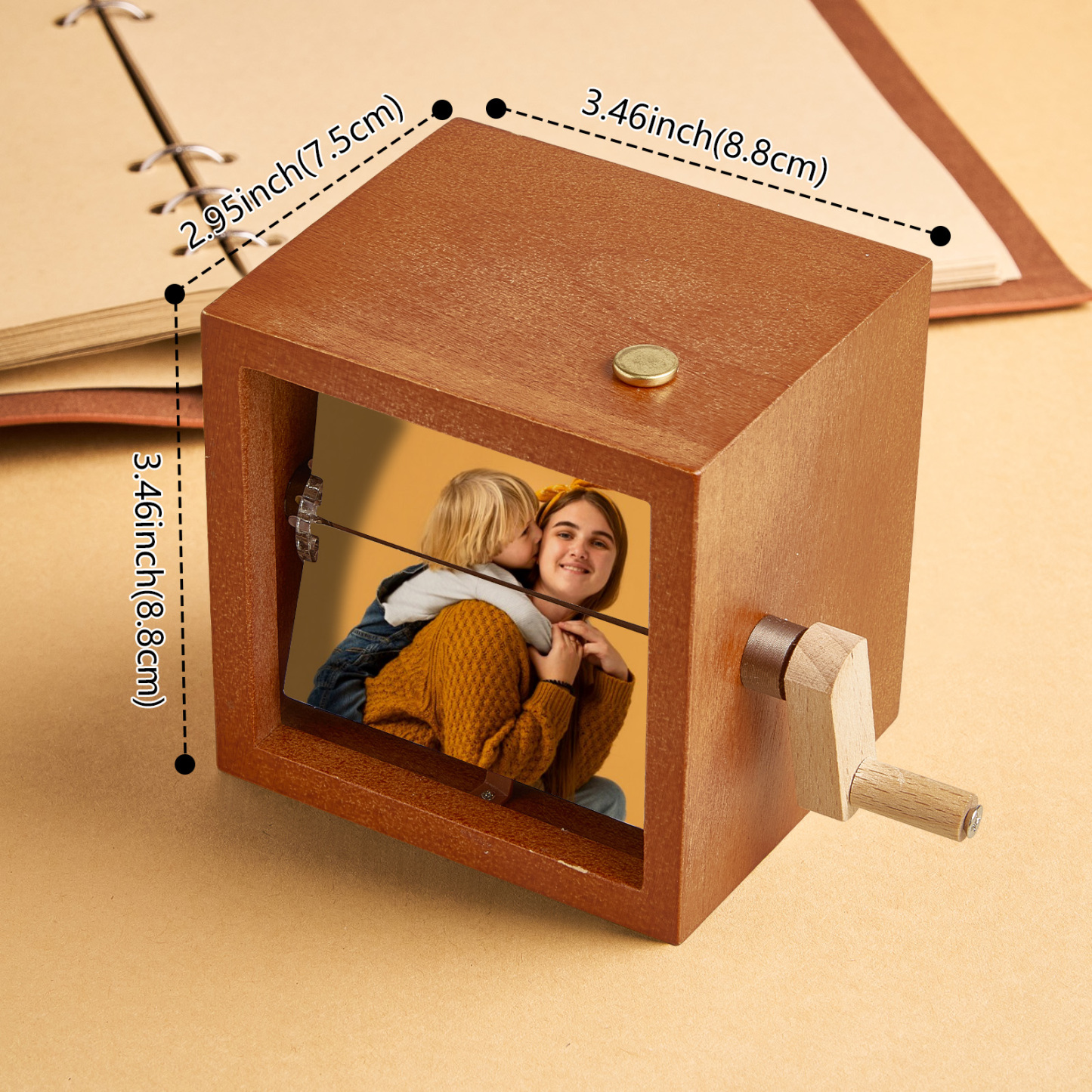 Custom To My Mom Photo Flipbook Frame Animation Machine Mechanical Hand-cranked Flipbook Box Photo Album Mother's Day Gifts