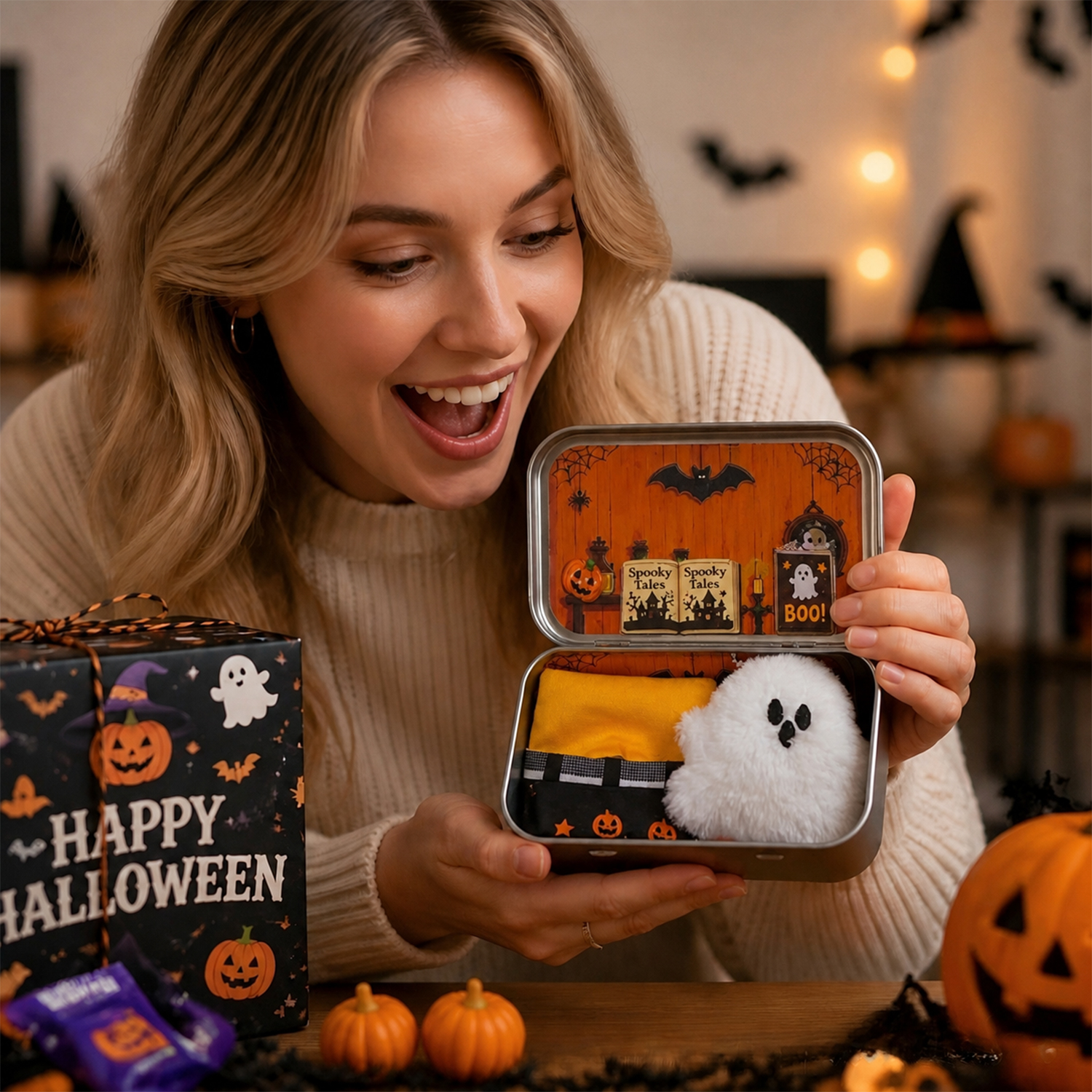 Halloween Mini Tin Gift Set – Spooky Surprise Gift for Kids, Friends & Halloween Lovers