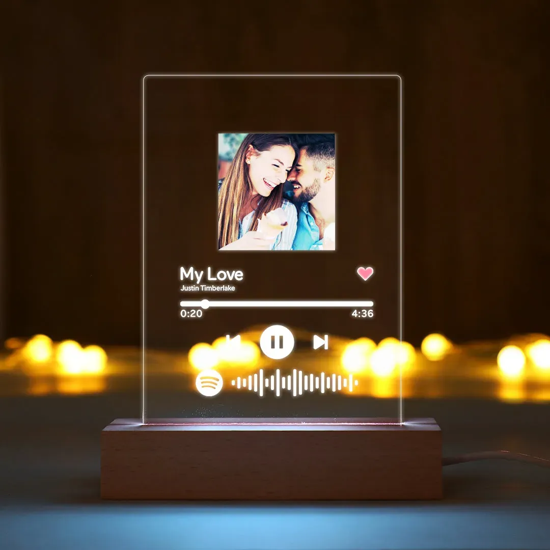 Scannable Spotify Code Plaque Night Light Music and Photo Acrylic Various Music Combination Styles