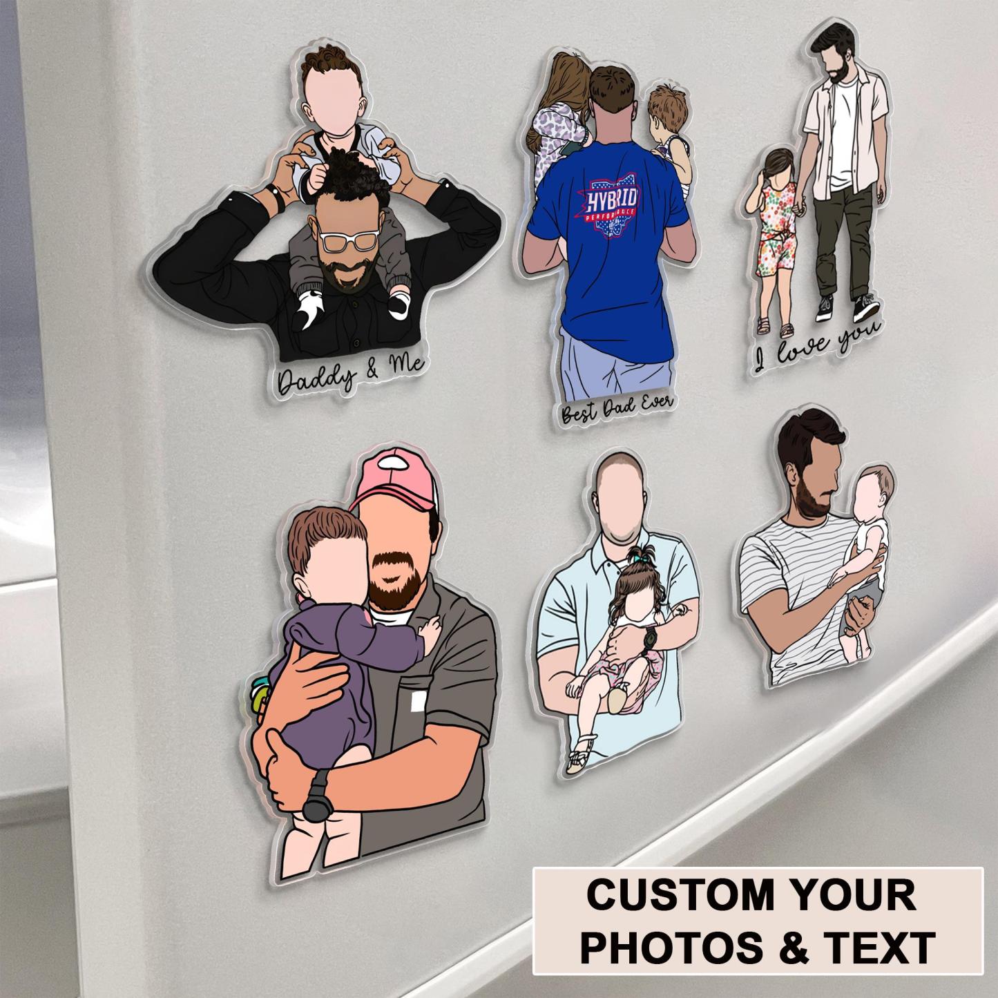 Personalized Dad Photo  Car Visor Clip Custom Portrait From Photo Faceless Portrait Car Visor Clip Husband New Dad Gift