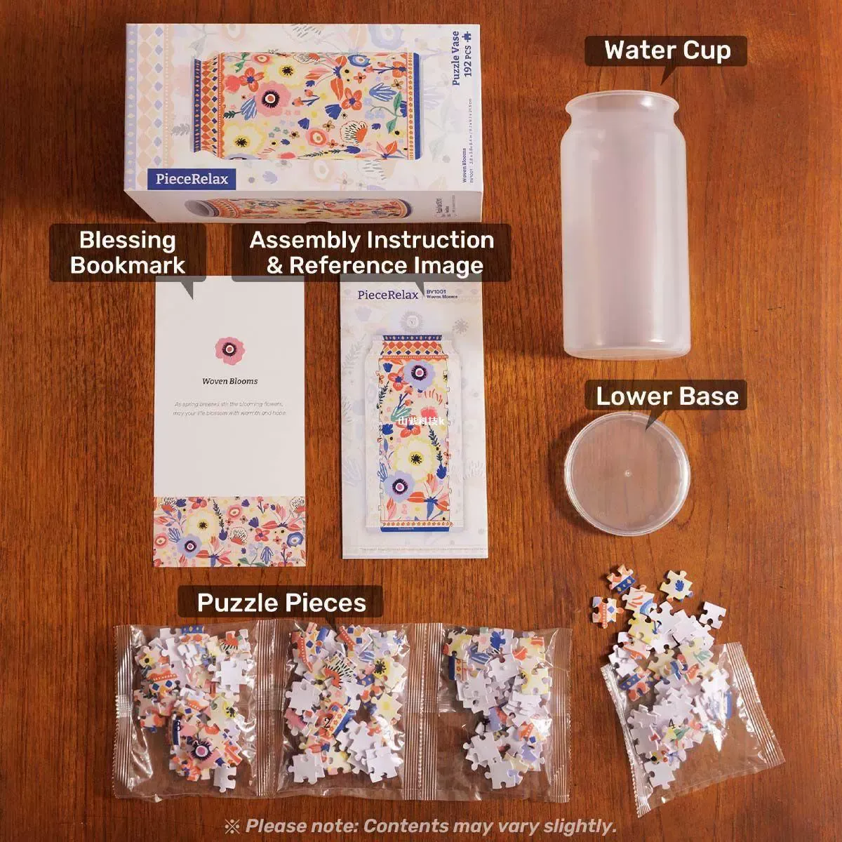 3D Jigsaw Puzzle Vase with Lid  Cylindrical Plastic Puzzle Jar Interlocking Piece Technology Water-Resistant Glue-Free Collectible Desktop Storage Box