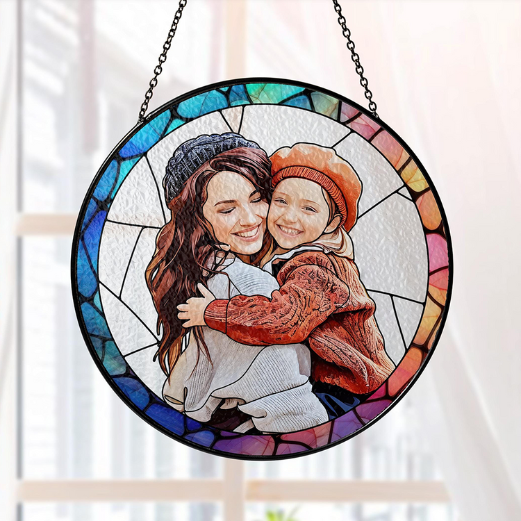 Personalized Photo Glass Art Suncatcher Mother's Day Gift For Mum Mom Birthday Gifts